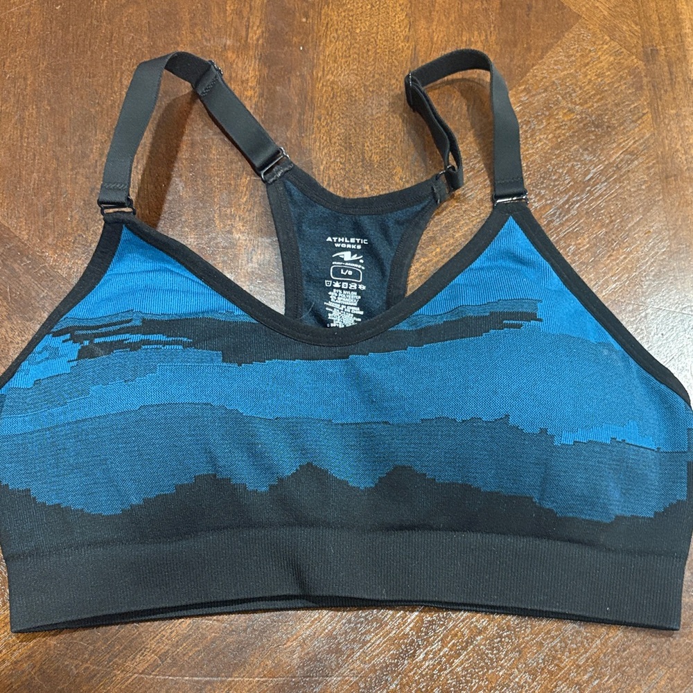 Athletic works Dynamic Blue and Black Sports Bra